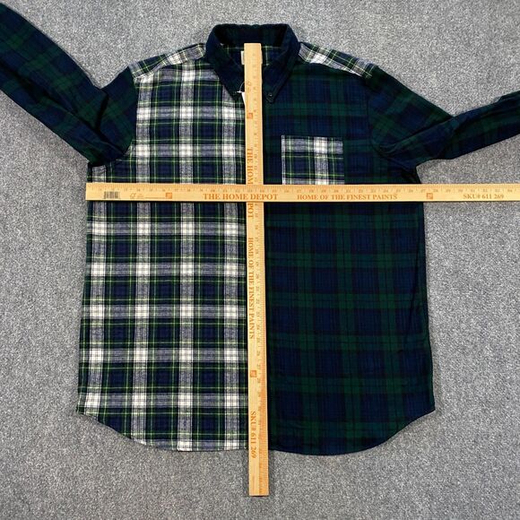 L.L. Bean Scotch Plaid Colorblock Flannel Shirt Adult XL Blue Green Blackwatch - Picture 12 of 16